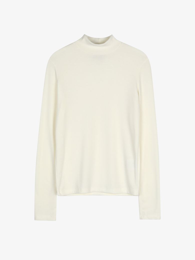 Lossy Half Neck Pola Knit [Cream]