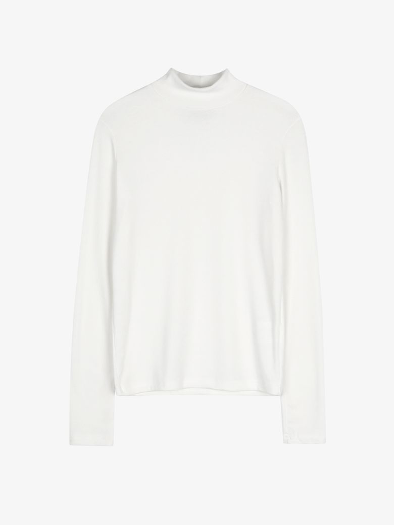 Lossy Half Neck Pola Knit [White]