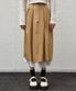 NICOLE PINTUCK LAYERED LONG SKIRT_BEIGE