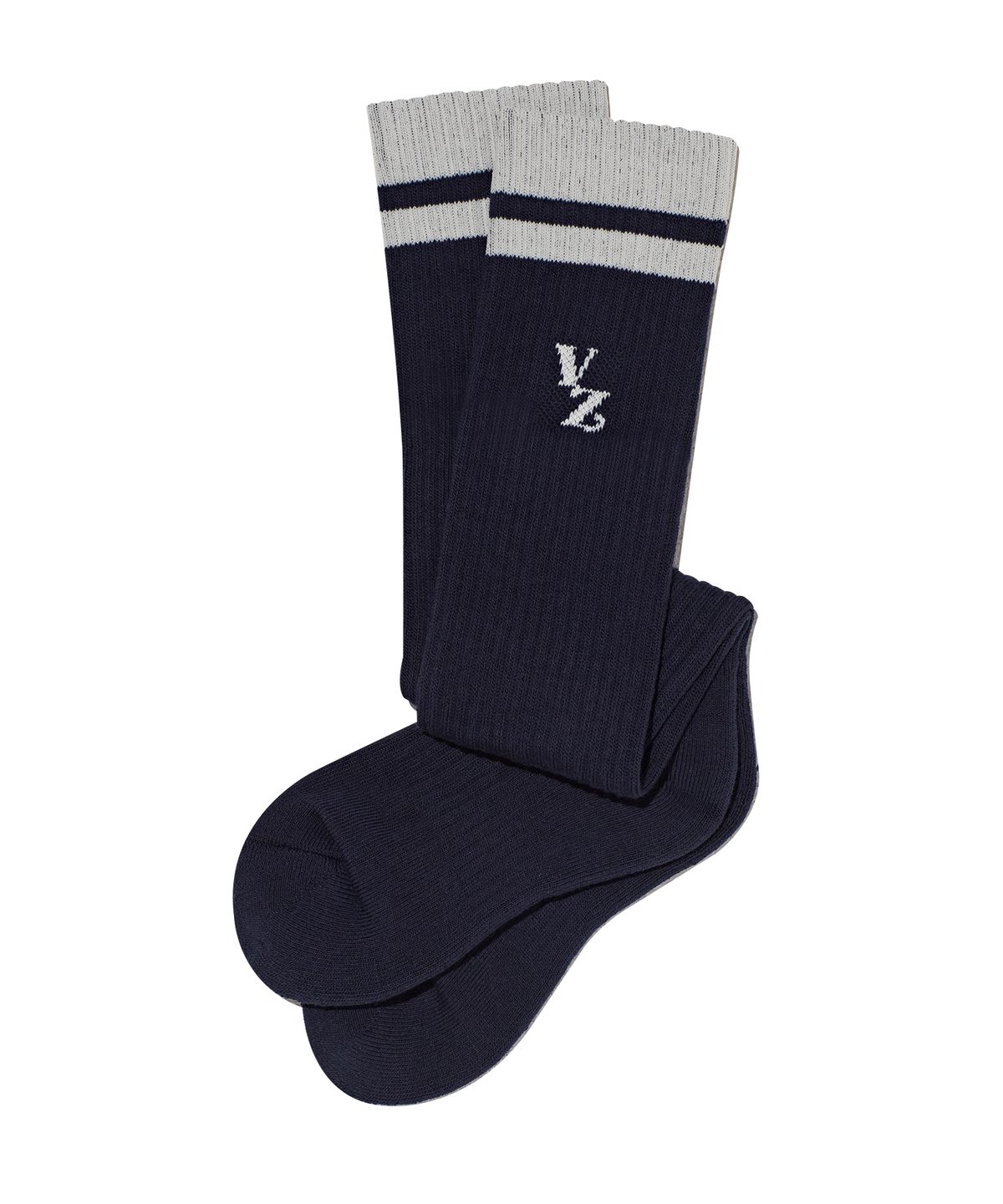 데이브앤데이즈(DAVE&DAZE) TWO LINE LONG SOCKS (NAVY)