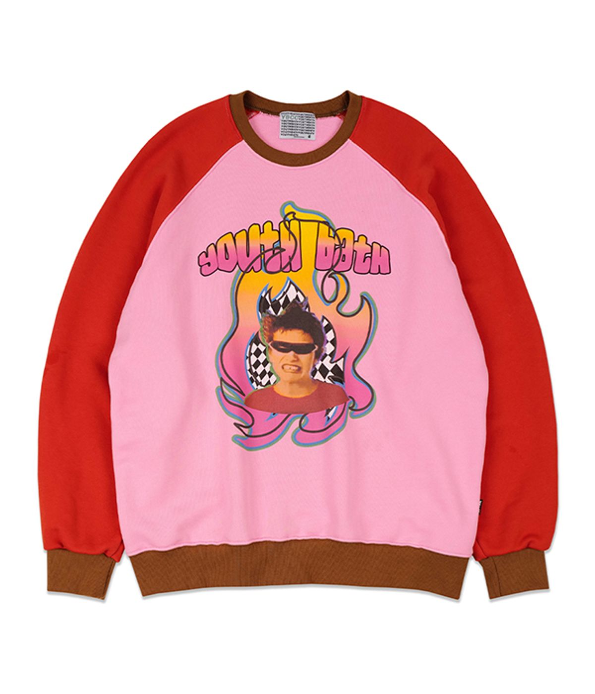 유쓰배쓰(YOUTHBATH) PUNK BOY RAGLAN SWEAT SHIRT_PINK
