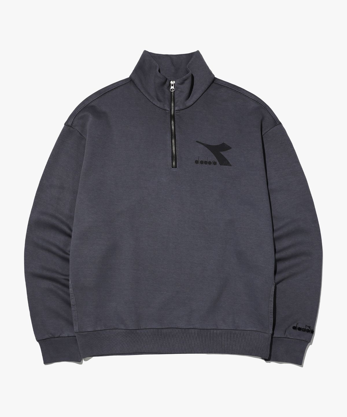 디아도라(diadora) 피그먼트 다잉 하프 집업 맨투맨 GRAY