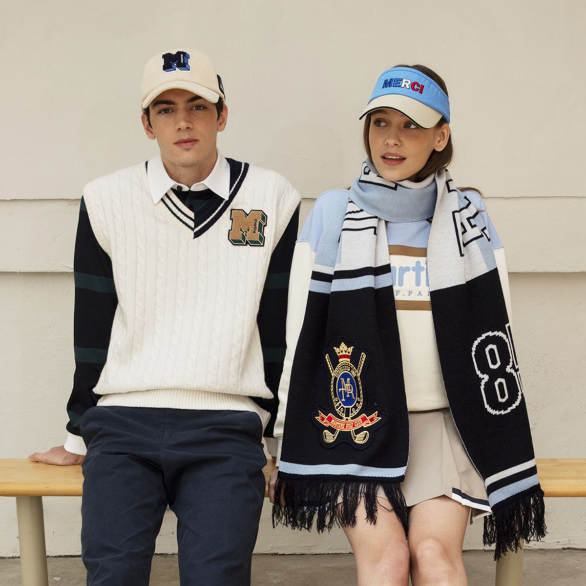 마틴골프(MARTINE GOLF) Classic Emblem Jacquard Muffler_Light Blue
