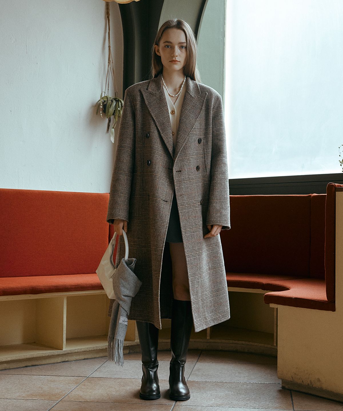 로라로라(ROLAROLA) HANDMADE WOOL DOUBLE COAT BROWN