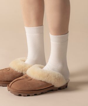 [4팩] 슬림 기모 여자 무지 장목 양말