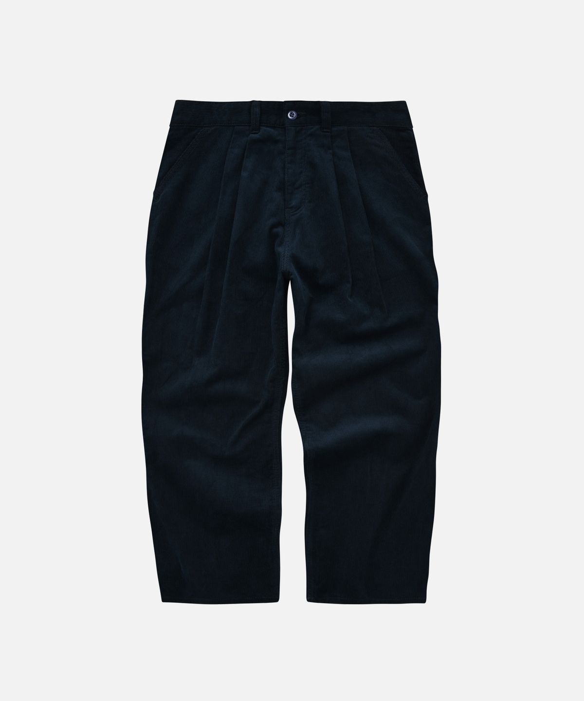 프리즘웍스(FRIZMWORKS) CORDUROY COMFORT TWO TUCK PANTS _ NAVY