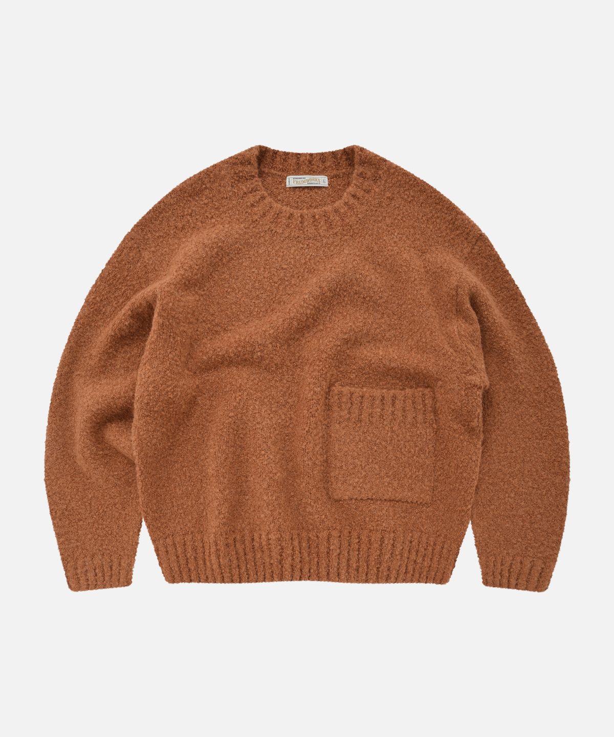 프리즘웍스(FRIZMWORKS) ALPACA BOUCLE KNIT _ ORANGE