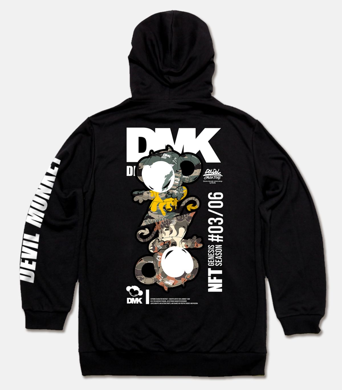 돌돌(DOLDOL) DMK_HOODY_157 그래피티 아티스트 데빌몽키 DMK NFT캐릭터 후드티 후디 후드