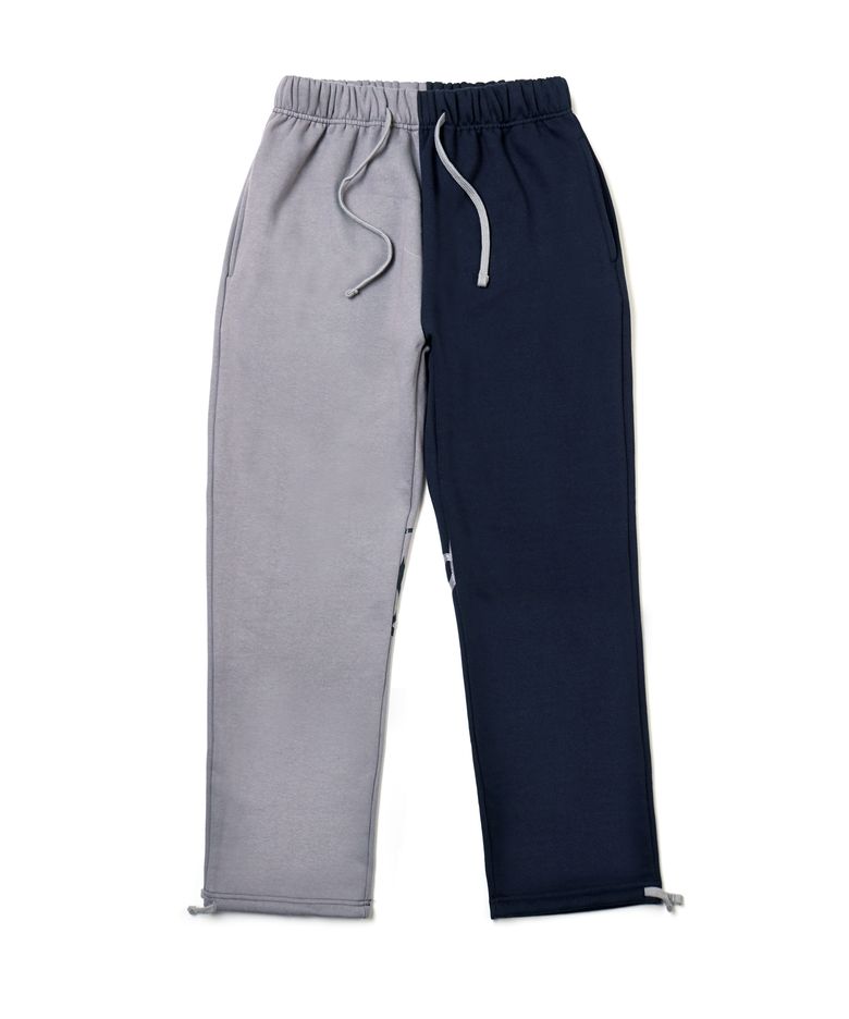 22 HALF COLOR HEAVY SWEAT JOGGER PANTS NAVY GREY