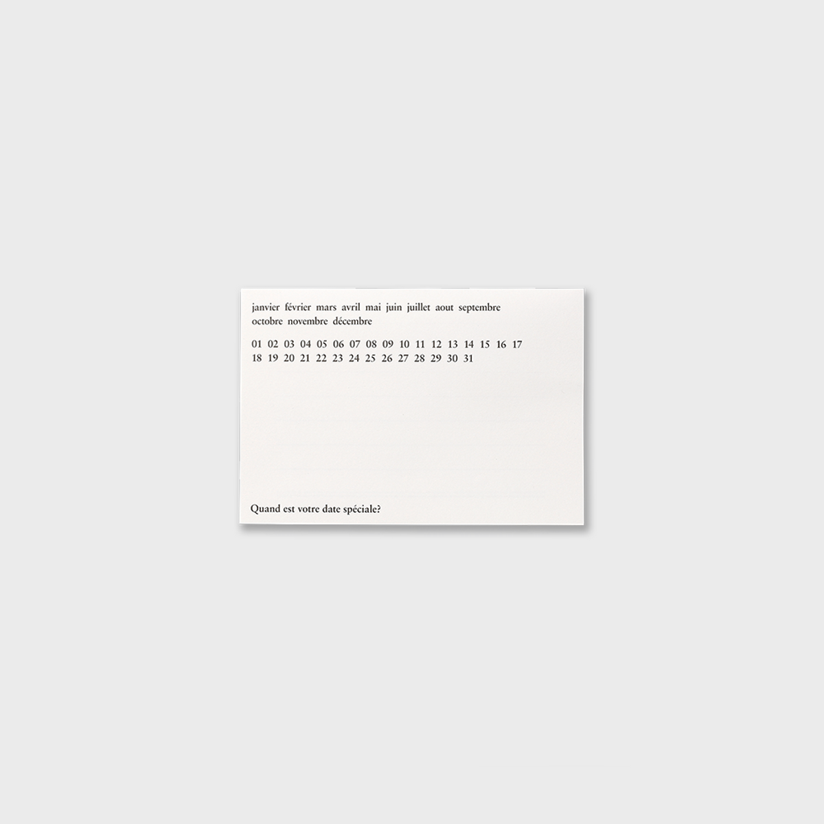 글월(GEULWOLL) Card l Months & Days - White