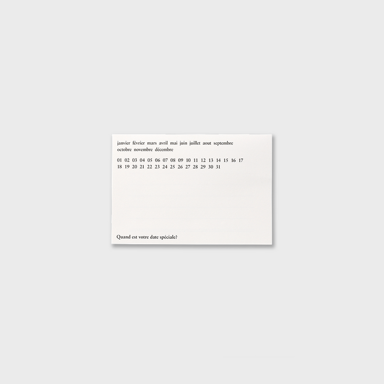 Card l Months & Days - White