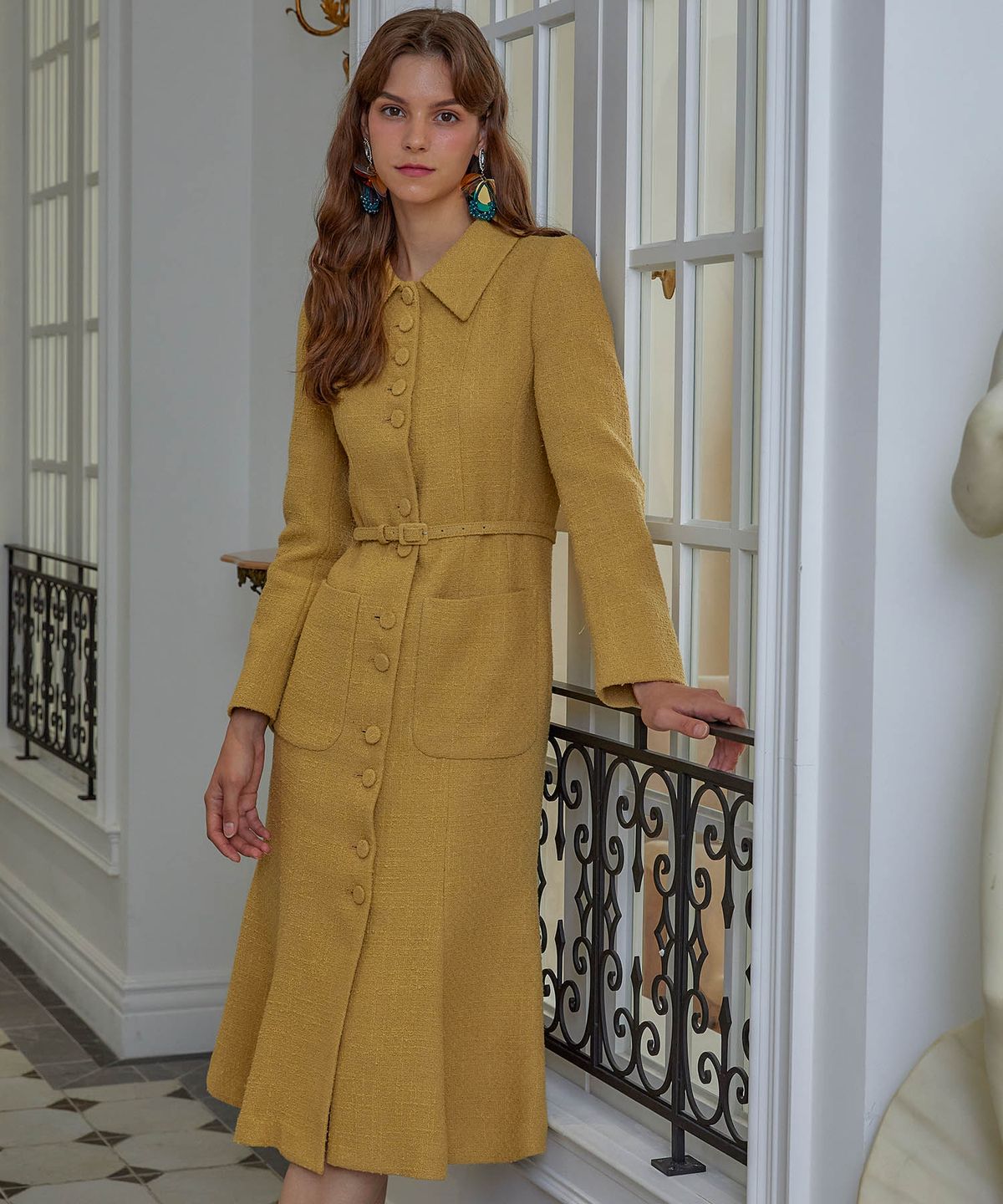 쥴리앤칼라(JULIY&CALLA) 22FW Calla56 EDO  Victoria OPS Mustard