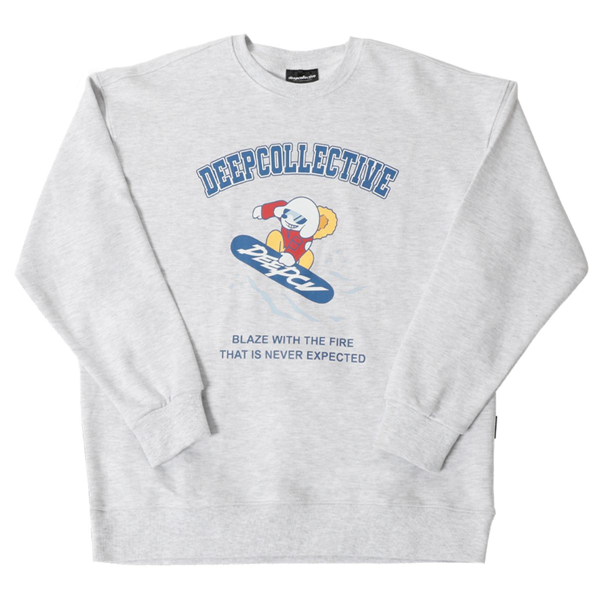 딥컬렉티브(DEEP COLLECTIVE) T2  보드 아치 로고 맨투맨  멜란지화이트