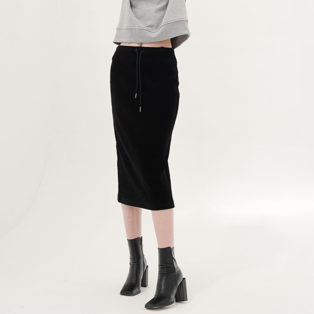 아쿠드(ACUD) Corduroy Bending Skirt _Black