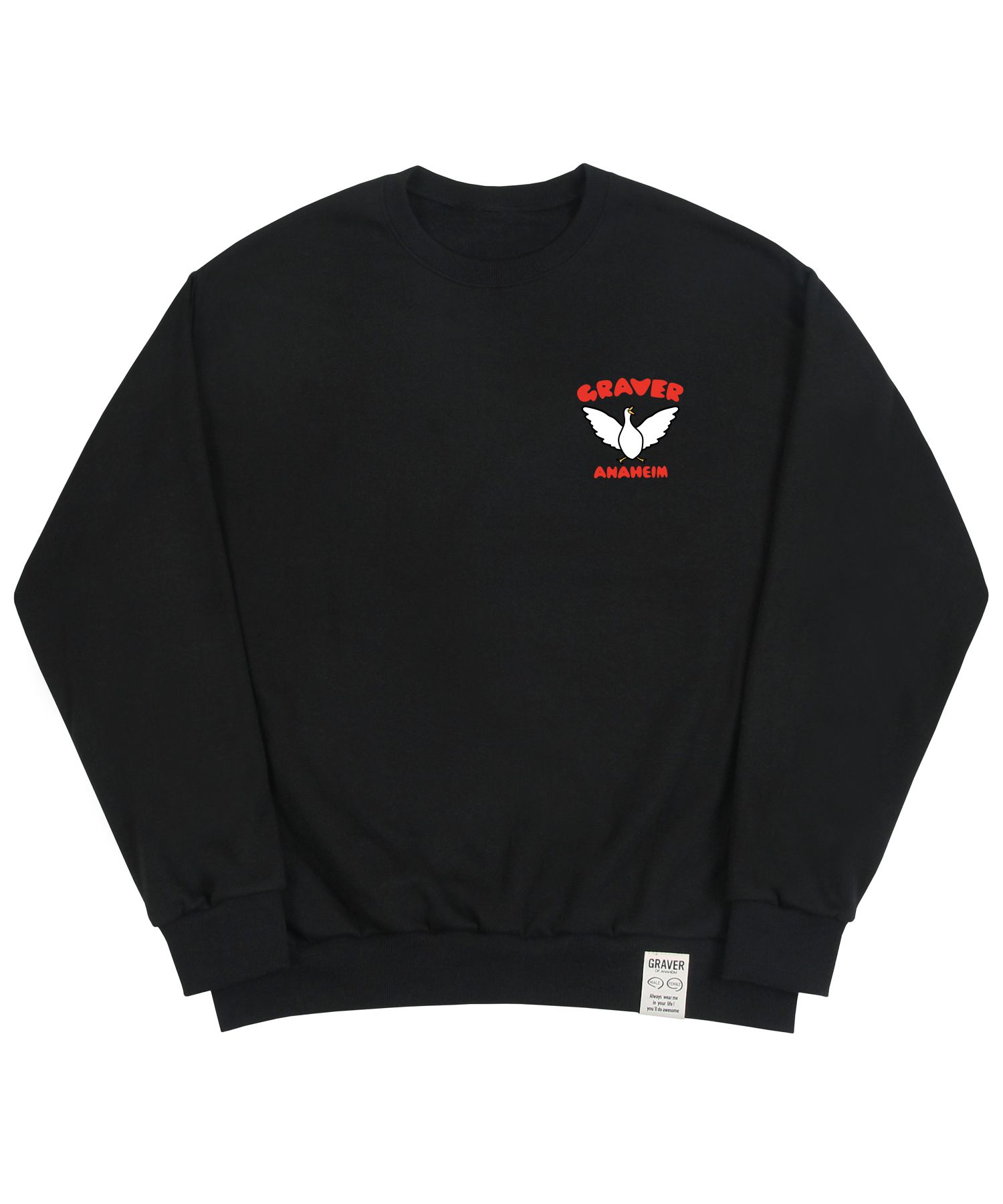 【GRAVER】22FW★ Small White Duck Wing Smile Sweatshirt MUSINSA | GRAVER [UNISEX] Small White Duck Wing Smile