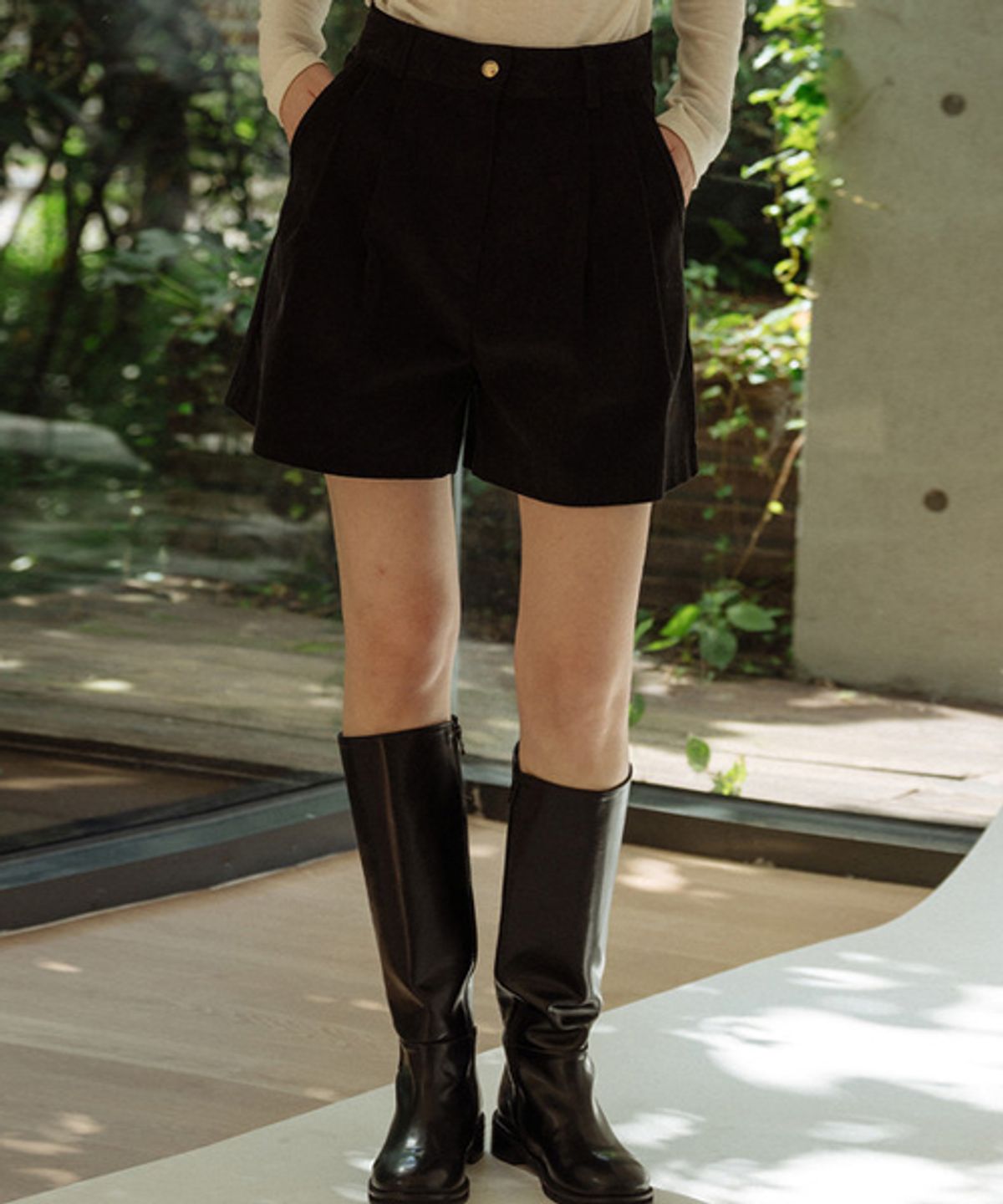 틸아이다이(TILL I DIE) Corduroy two turk short pants_Black