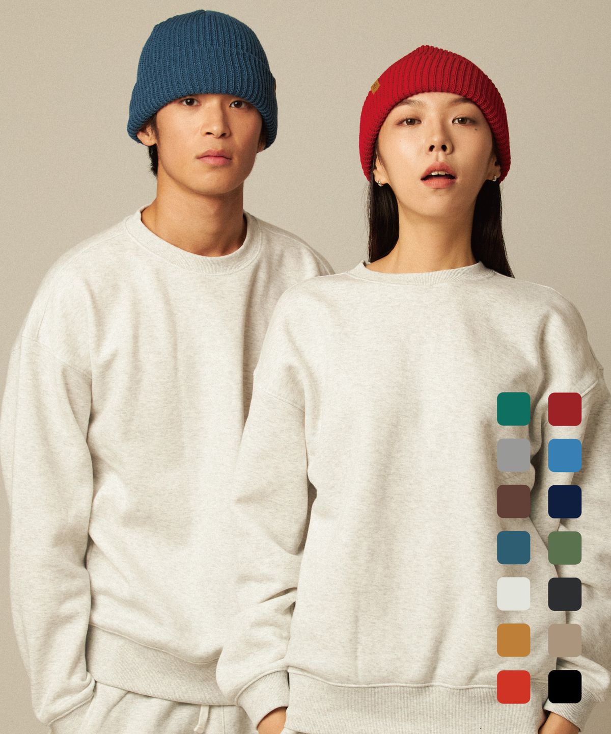 티엔피(TNP) [세트상품] STANDARD BEANIE 무지 라벨 비니
