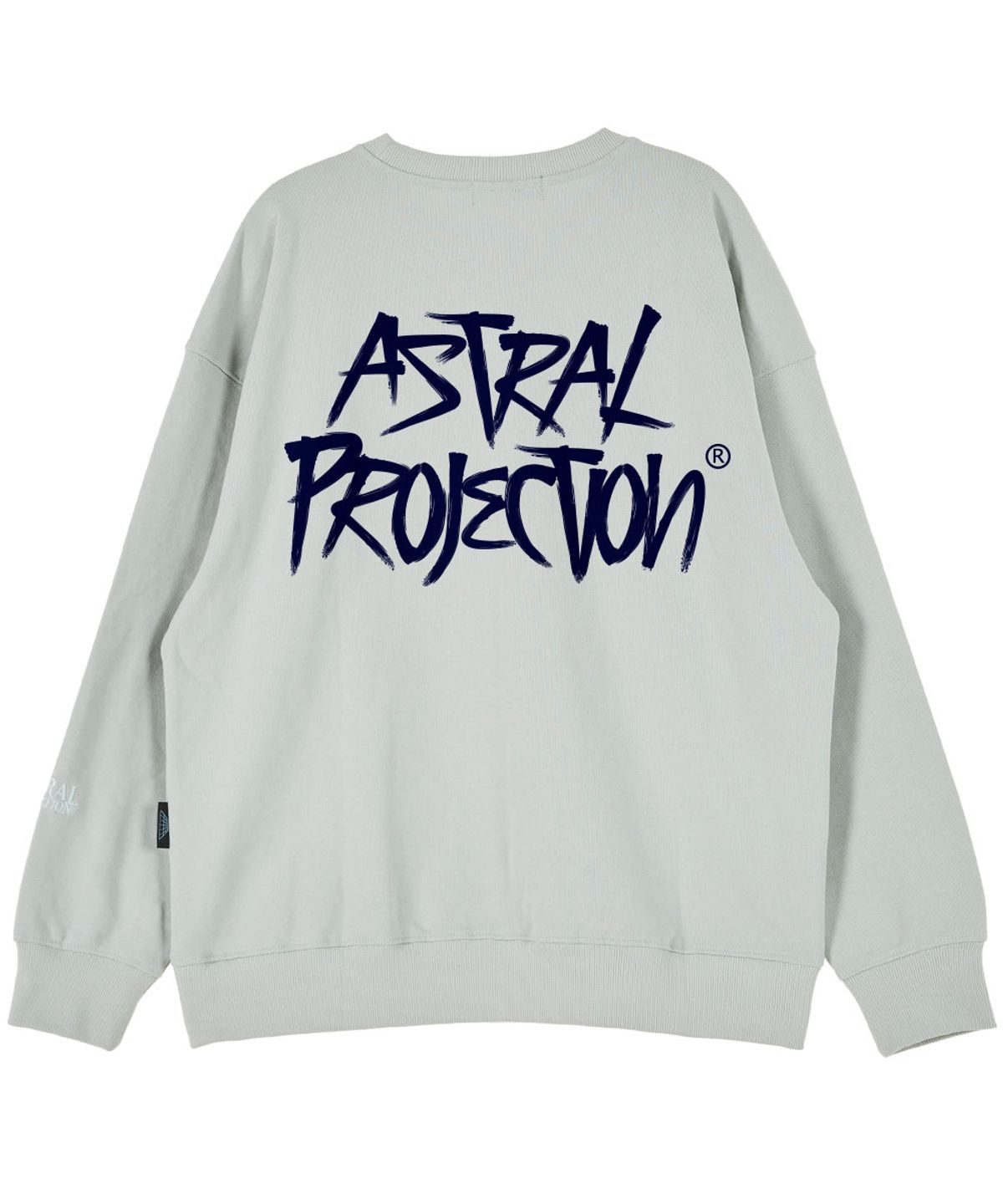 아스트랄 프로젝션(ASTRAL PROJECTION) 그래피티 레터렁 오버핏 드롭숄더 맨투맨_민트