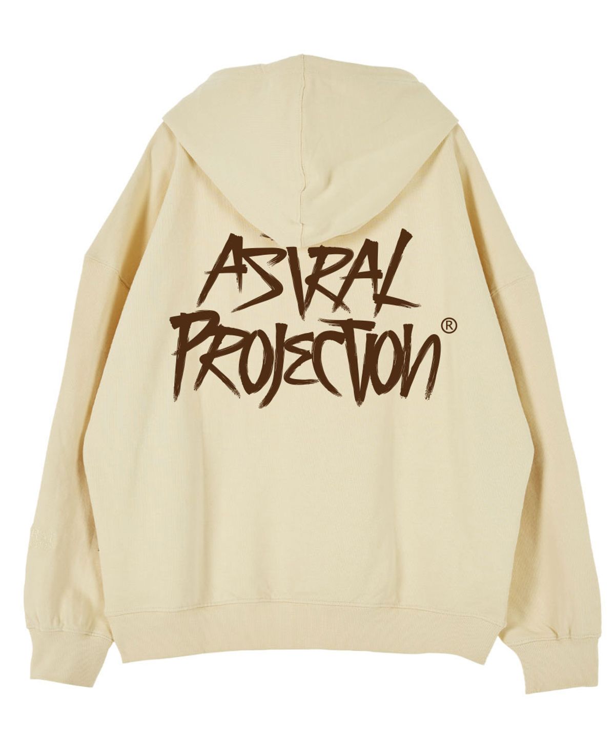 아스트랄 프로젝션(ASTRAL PROJECTION) 그래피티 레터링 오버핏 드롭숄더 후디_버터