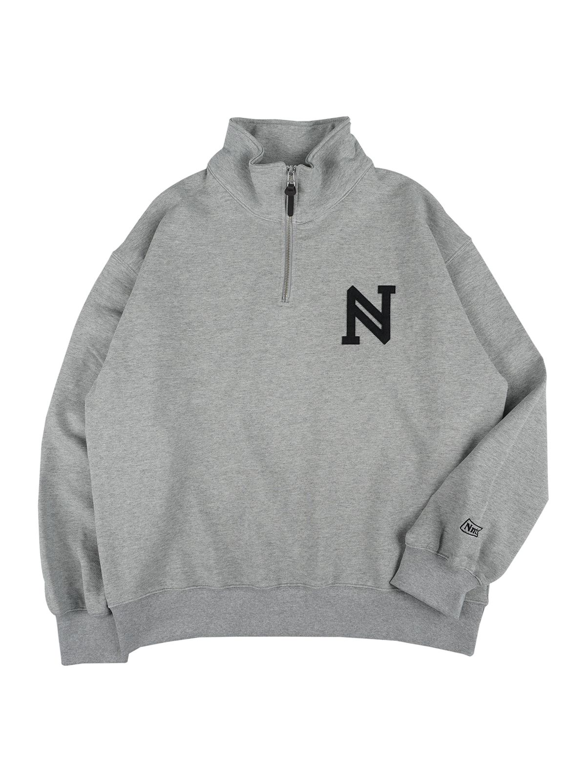 네네츠 어센틱(NENETS AUTHENTIC) N LOGO HALF ZIP-UP SWEATSHIRTS GREY