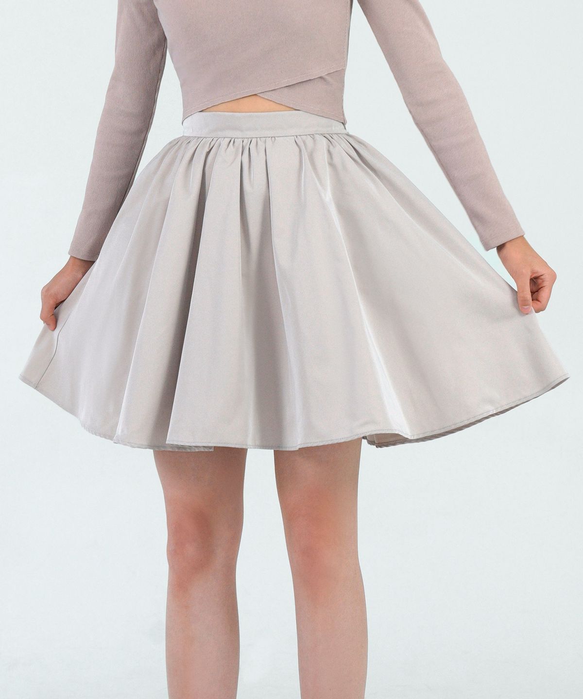 레트흐드레뚜왈(LETTRE DE LE TOILE) Gia gathered mini skirt (Beige)
