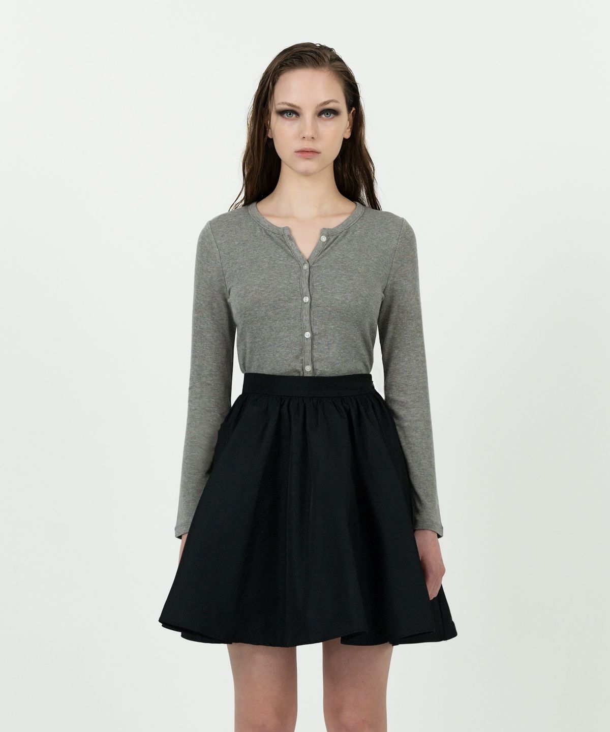 레트흐드레뚜왈(LETTRE DE LE TOILE) Easy tencel wool cardigan (Grey)