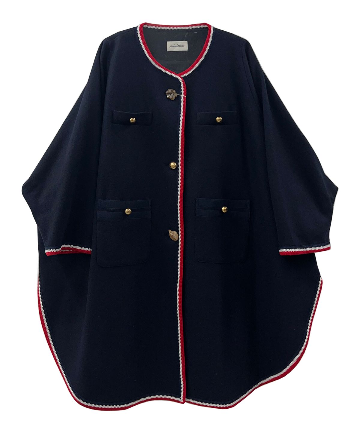 미미카위(MIMICAWE) MUSHROOM LONG CAPE/NAVY