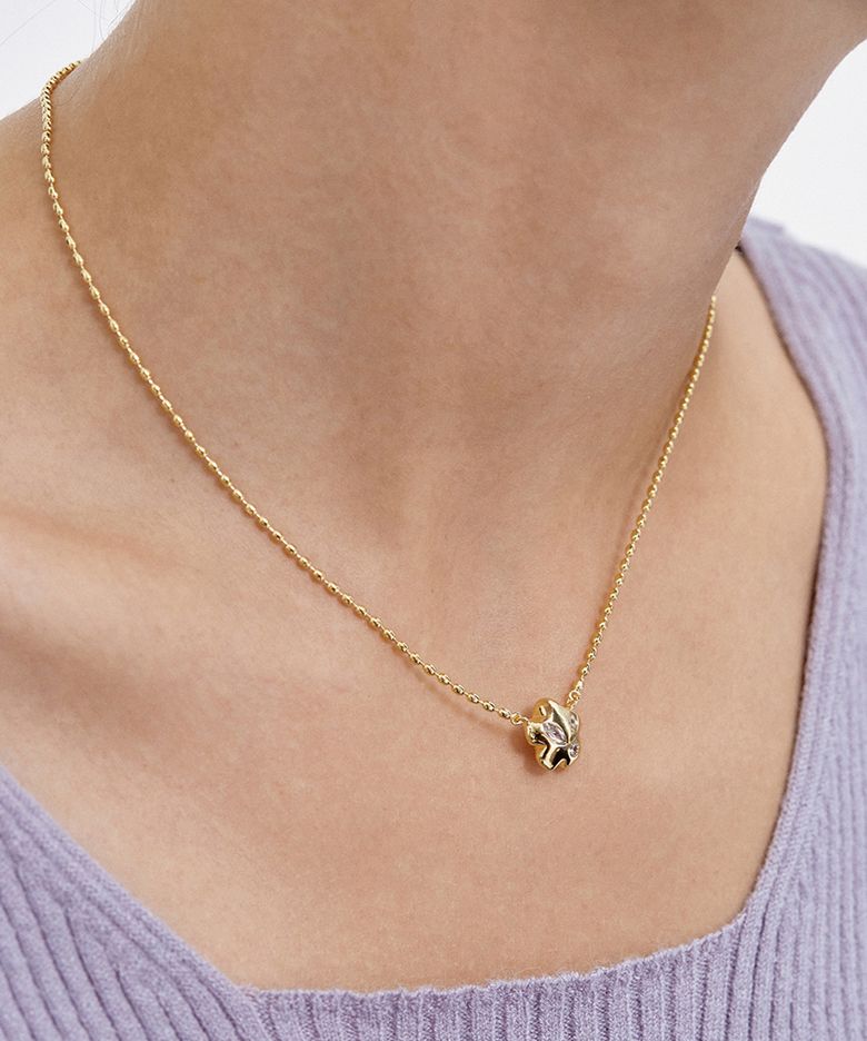 Rough Flower Cubic Chips Necklace NZ2030