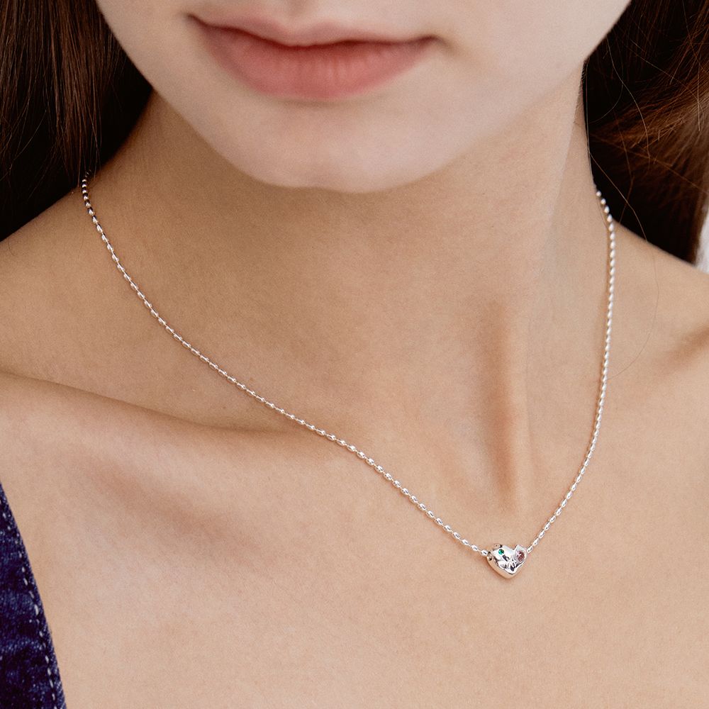 【TATIANA】Petit Cubic Plump Heart Necklace★送料無料 MUSINSA | TATIANA (SILVER925) Petit Cubic Plump Heart