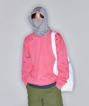 디스트로이드ver.1 피그먼트 맨투맨 (핑크야로우)