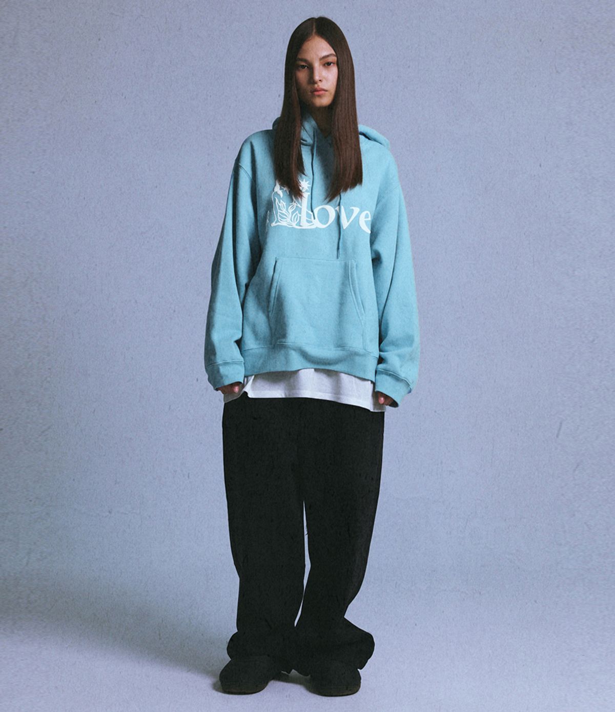 챈스챈스(CHANCECHANCE) LOVE HOODIE(SKY BLUE/기모)
