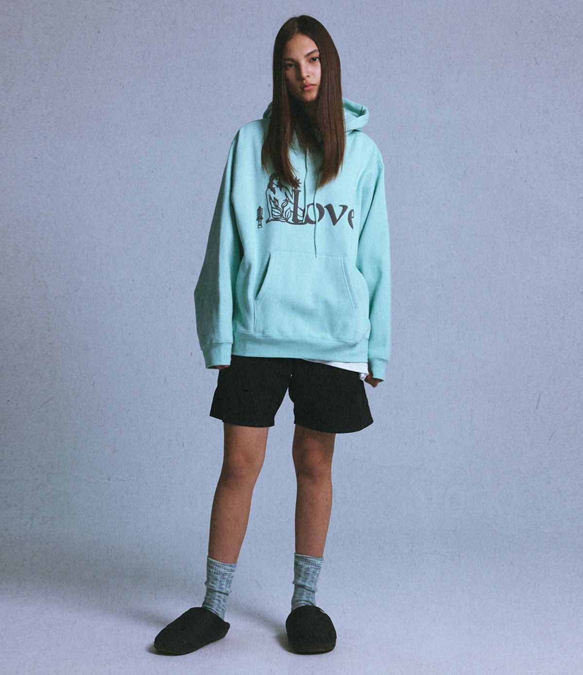 챈스챈스(CHANCECHANCE) LOVE HOODIE(MINT/기모)