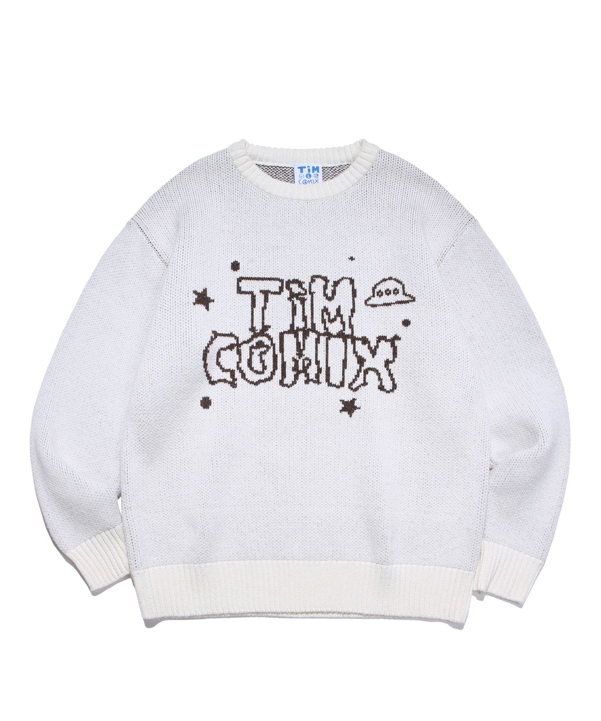 팀코믹스(TIMCOMIX) HANDWRITING KNIT CREWNECK IVORY