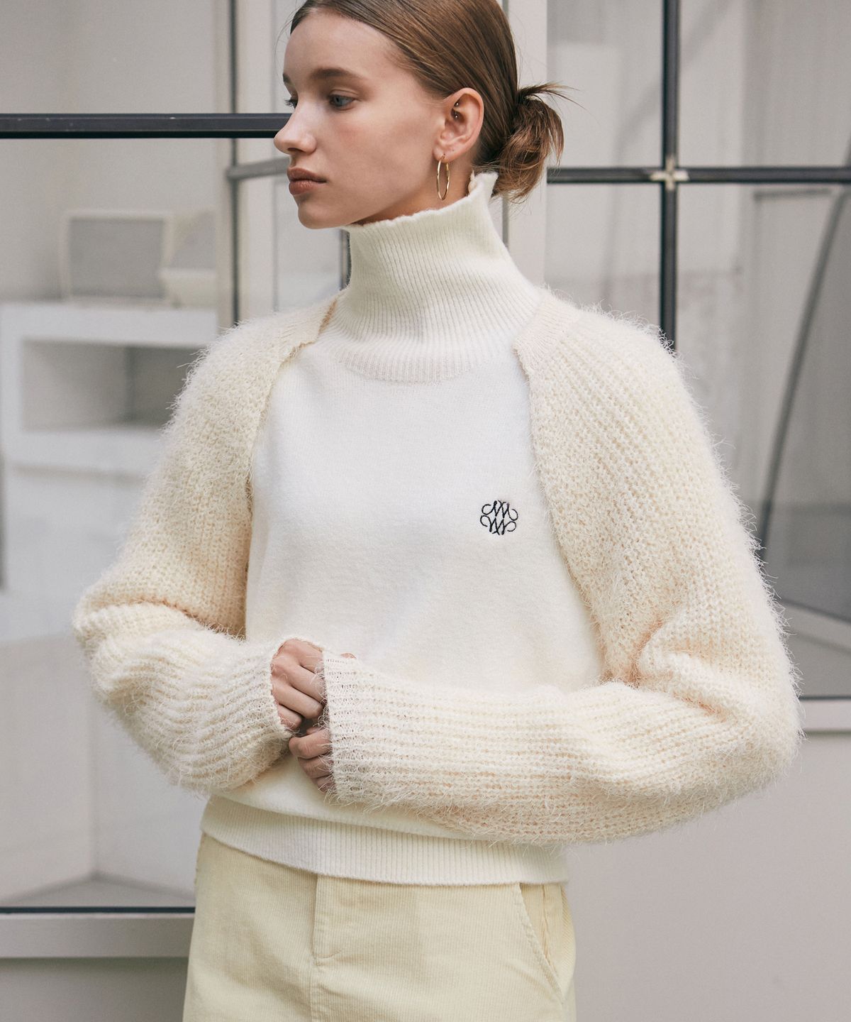 닉앤니콜(NICK&NICOLE) NICOLE BOUCLE BOLERO CARDIGAN_LIGHT BEIGE