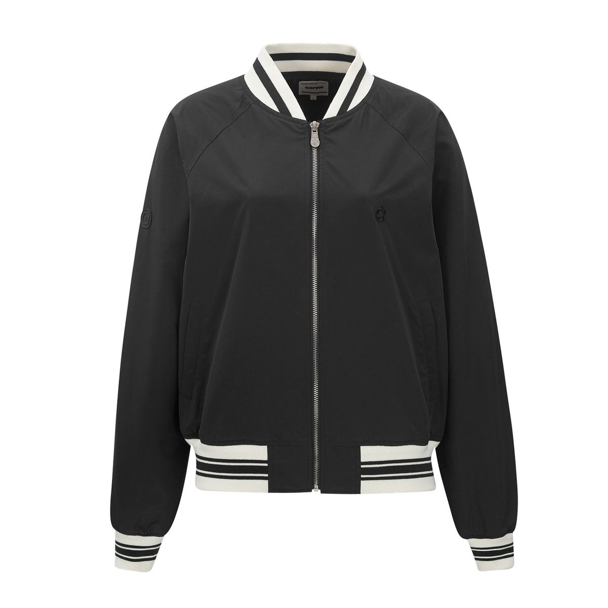 카렘(CAREM) WOMAN ITALIAN BOOKLE STADIUM JUMPER - BLACK