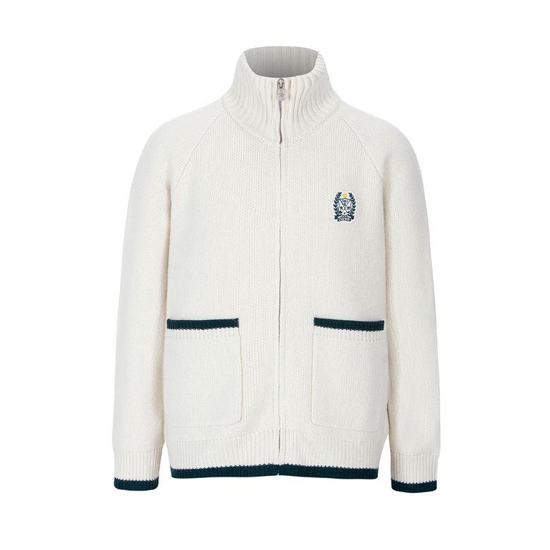 MAN WOOL CASHMERE WARM UP CARDIGAN - CREAM