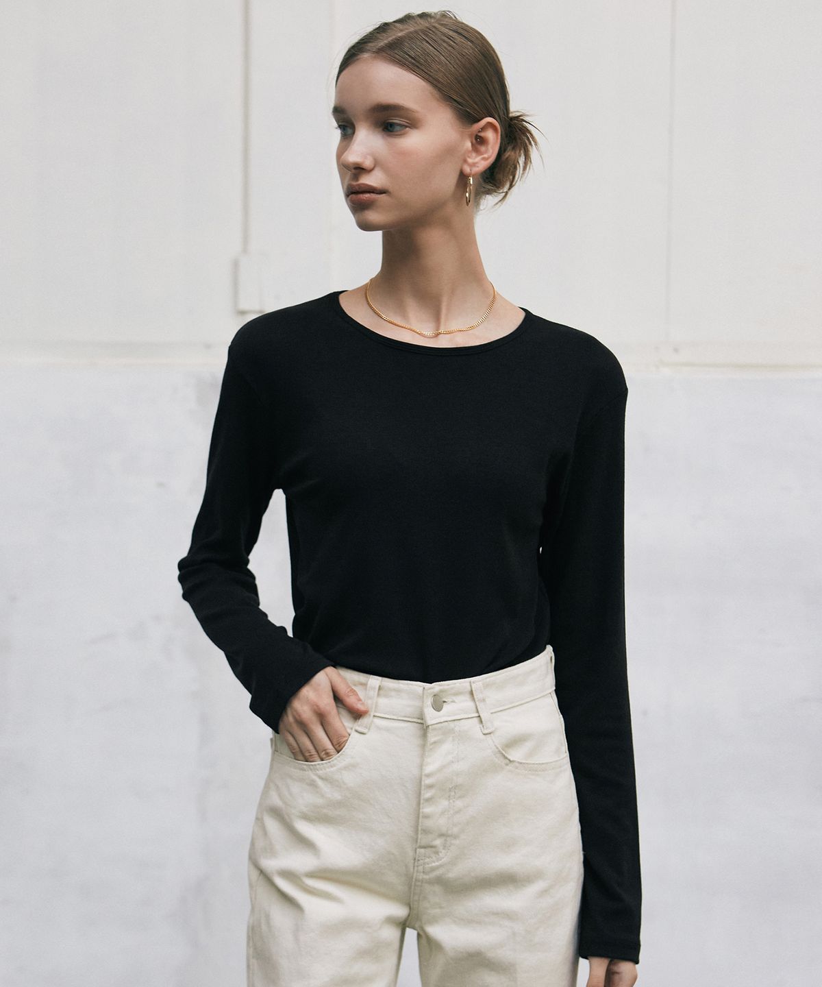 닉앤니콜(NICK&NICOLE) [ESSENTIAL] ESSENTIAL ROUND TOP_BLACK