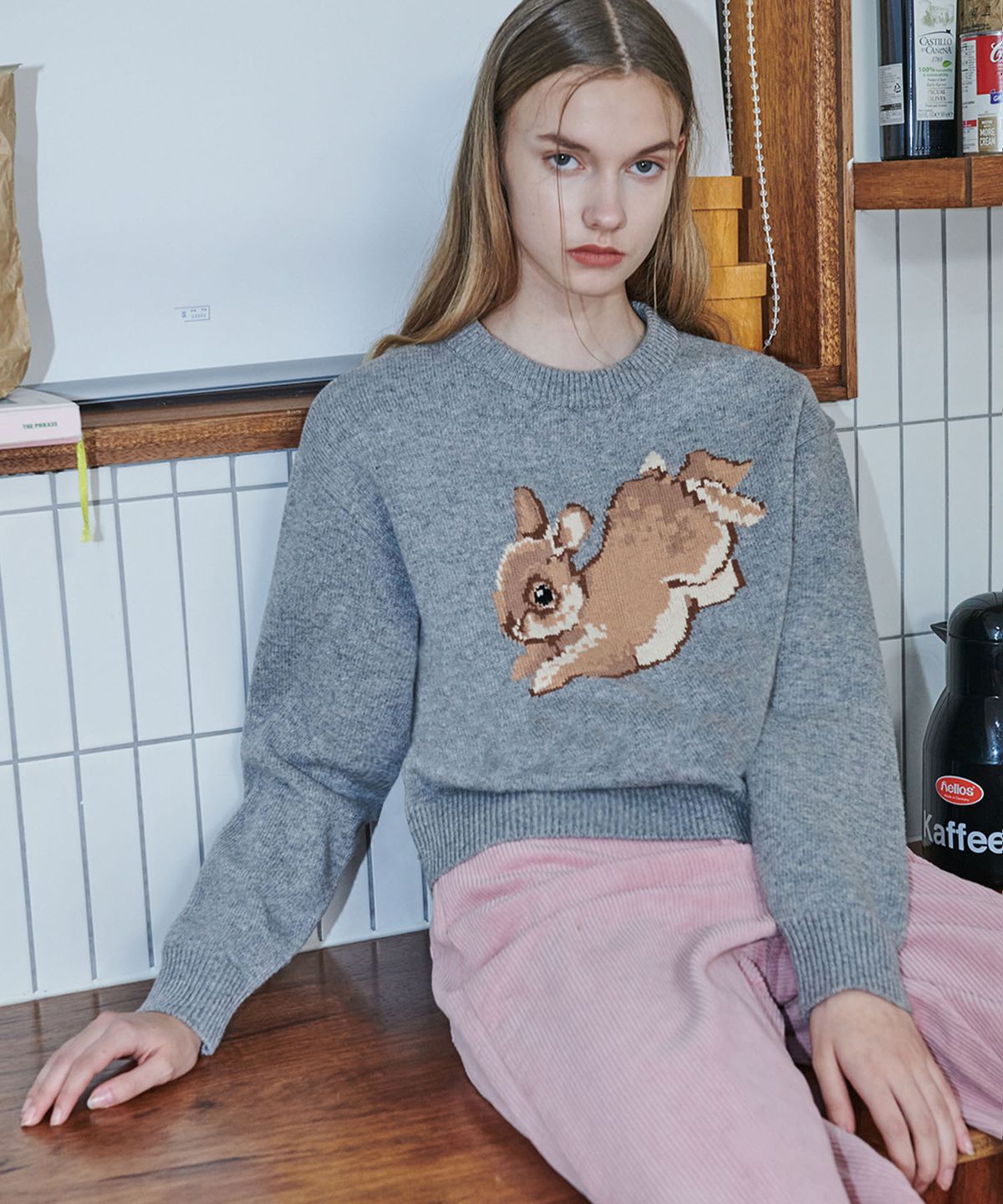 아이아이(EYEYE) RABBIT WOOL KNIT TOP_GRAY (EEOO4NTR04W)