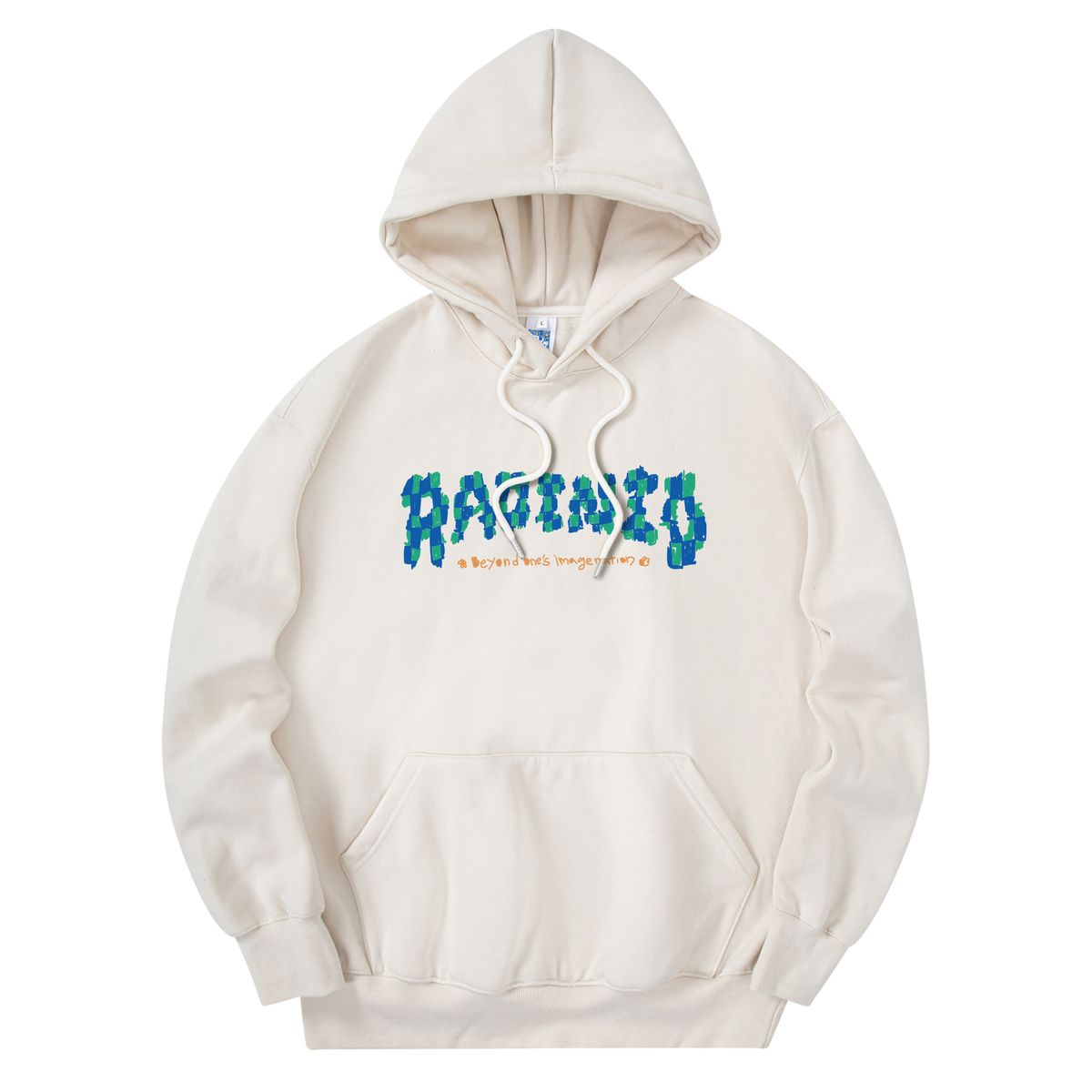 라디네오(RADINEO) 체크로고 후드 크림