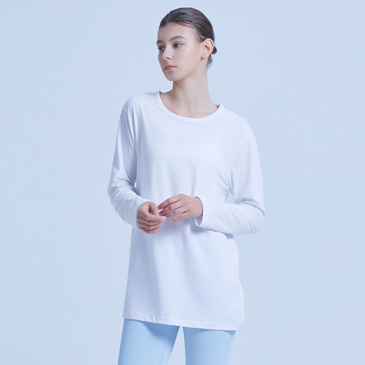 배럴(BARREL) 배럴핏 박시핏 롱 슬리브 화이트 (BI1WFSH32WHT)