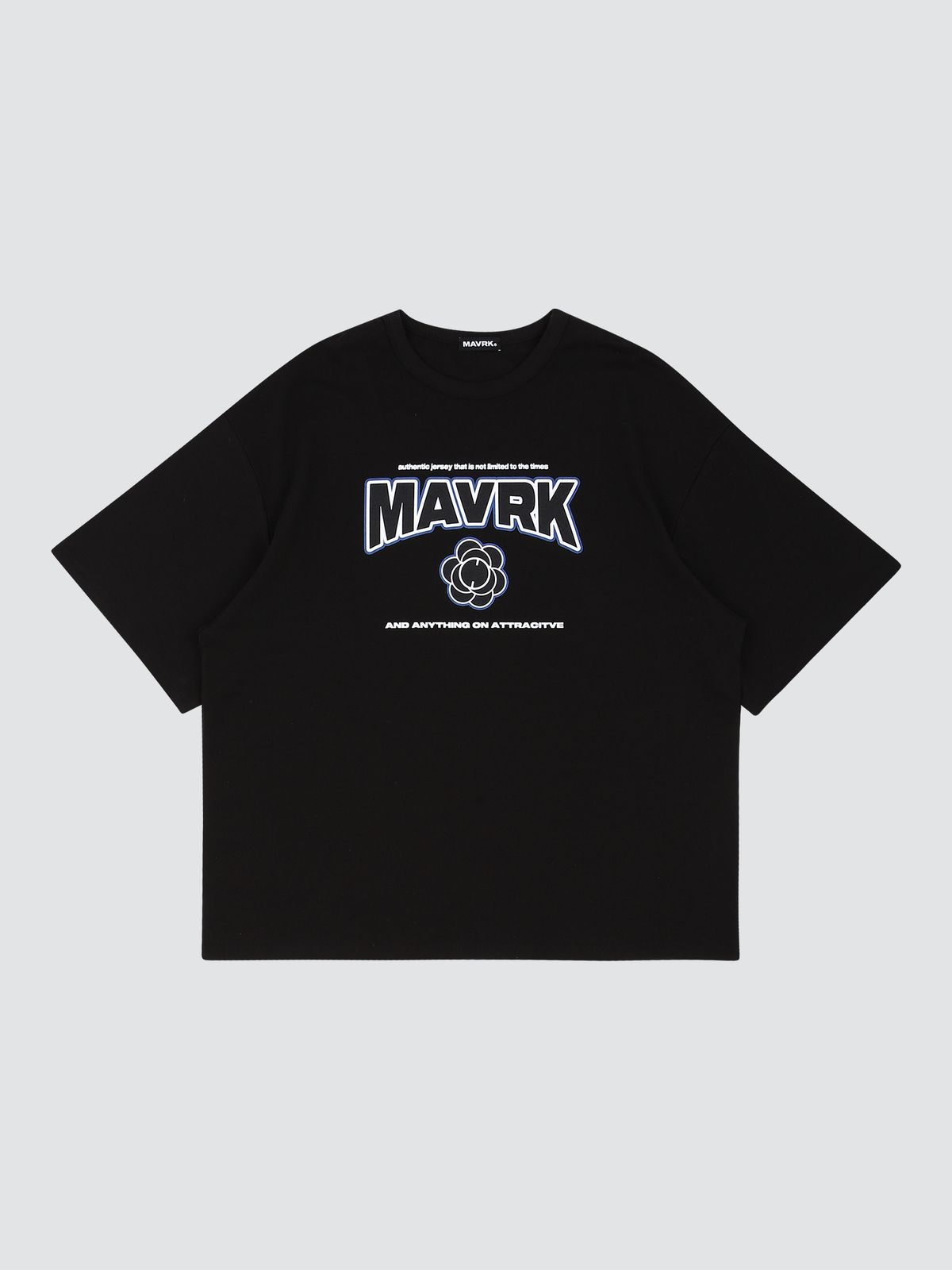 매버릭(MAVRK) M-플라워 로고 오버핏 티셔츠 [블랙]