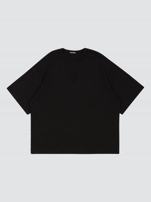 M-플라워 자수 오버핏 티셔츠 [블랙]