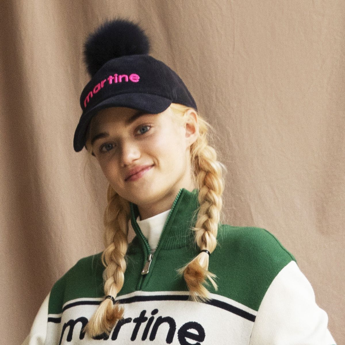 마틴골프(MARTINE GOLF) Corduroy Pompom Cap_Navy