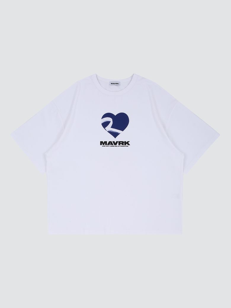 MVR 하트 로고 오버핏 티셔츠 [화이트]