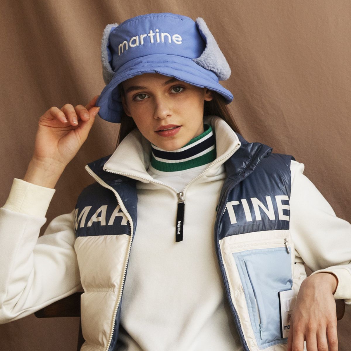 마틴골프(MARTINE GOLF) Padding Earmuffs Bucket Hat_Light Blue