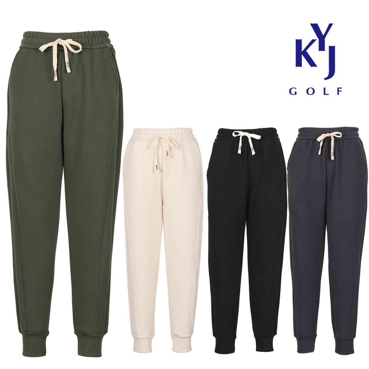김영주 골프(KIM YOUNG JOO GOLF) 남녀공용 겨울 포근라인 스판 조거팬츠 KMWLSL48