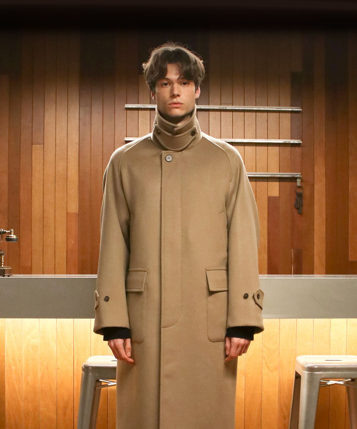 버튼서울(BUTTON SEOUL) 프리미엄 퓨어 울 발마칸 코트 코코아베이지