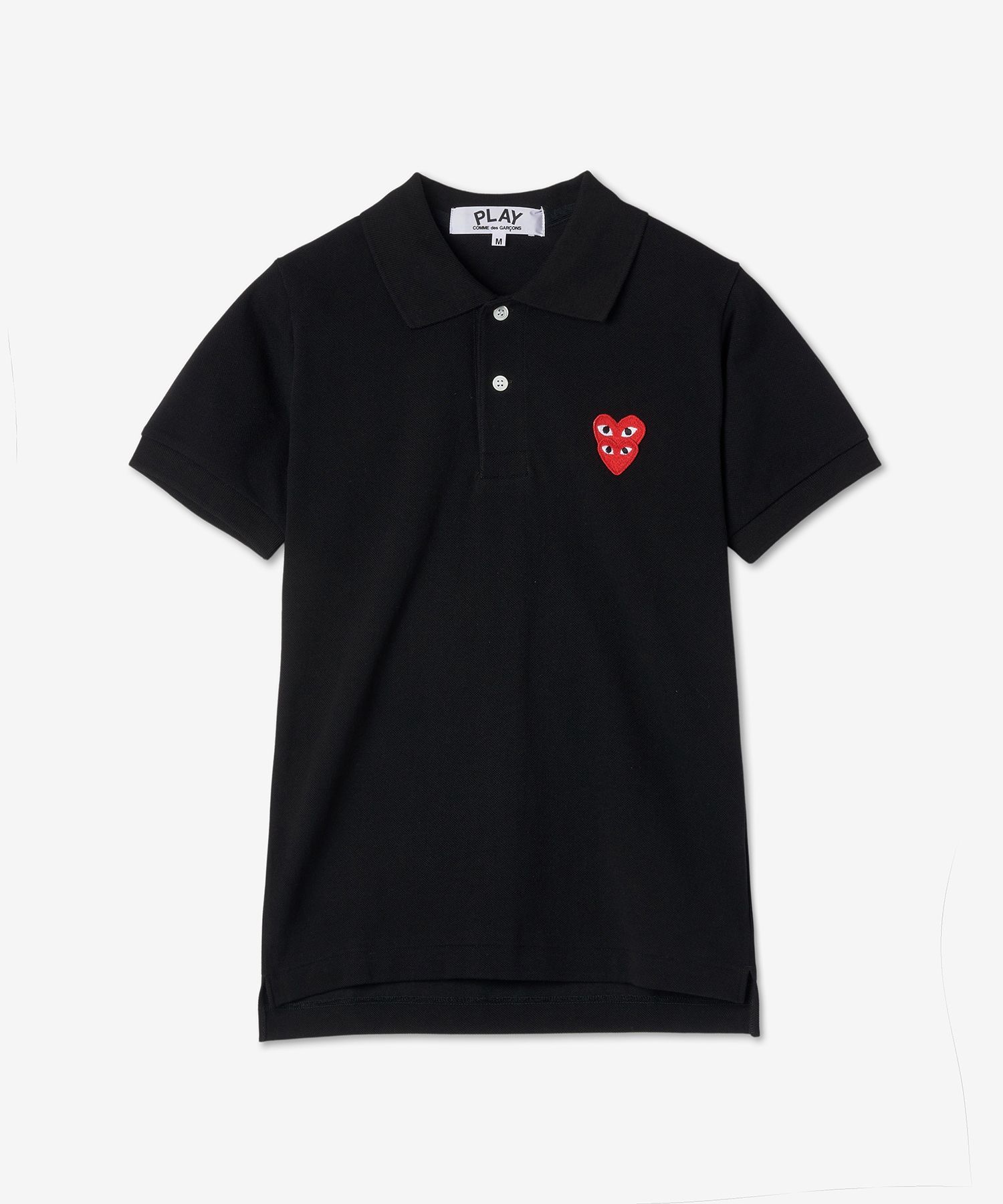 プレイコムデギャルソン ポロシャツ ブラック ハート レッド ワッペン MUSINSA公式 | COMME DES GARCONS PLAY 男性レッドダブルハート