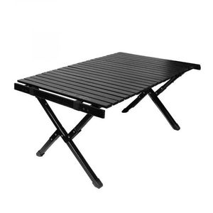 AJUSTABLE ROLLTOP WOOD TABLE RETRO BLACK