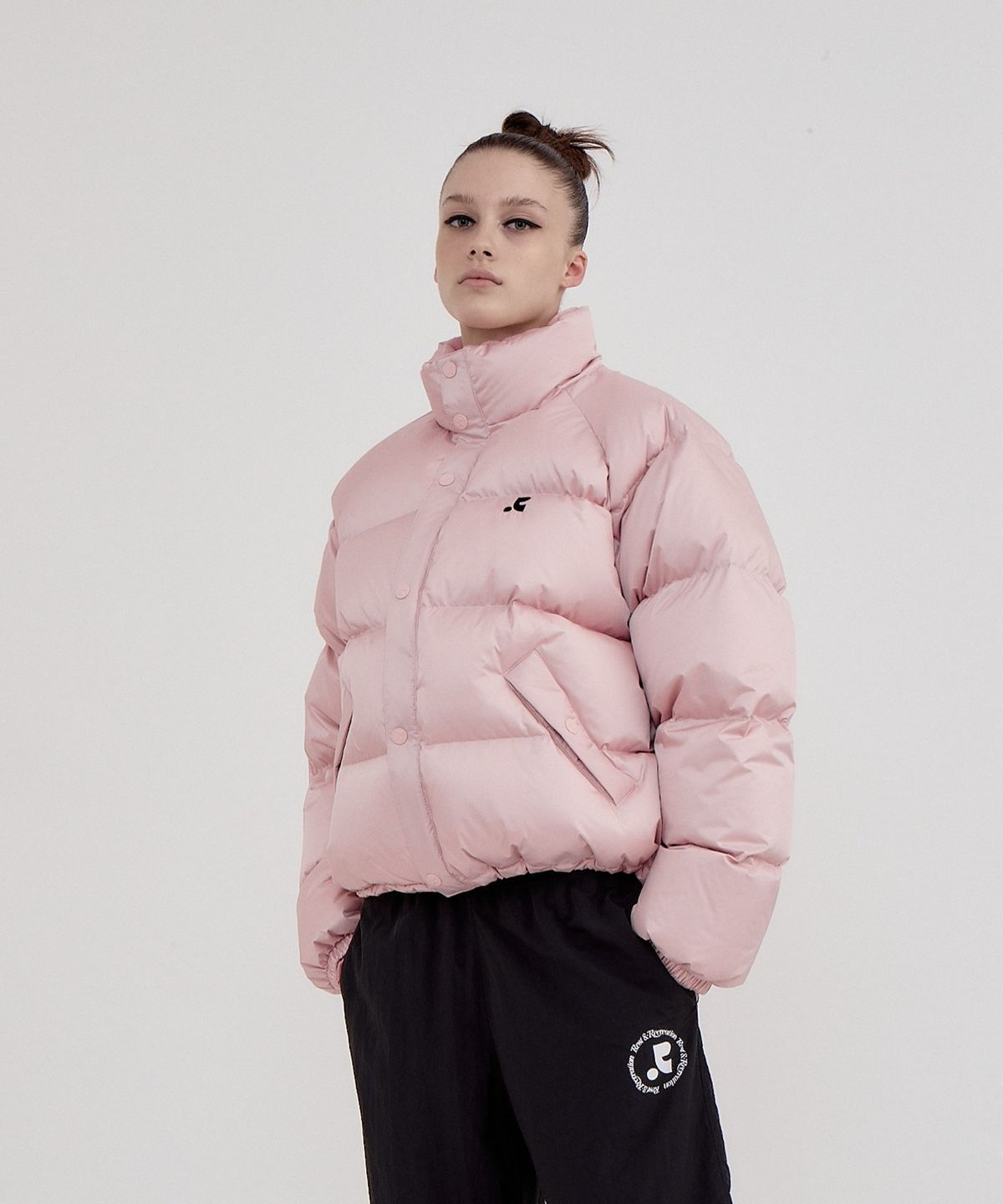 레스트앤레크레이션(REST&RECREATION) RR LOGO DOWN JACKET - PINK